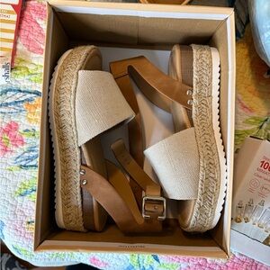 Soda Tan and Cream Espadrille Sandals